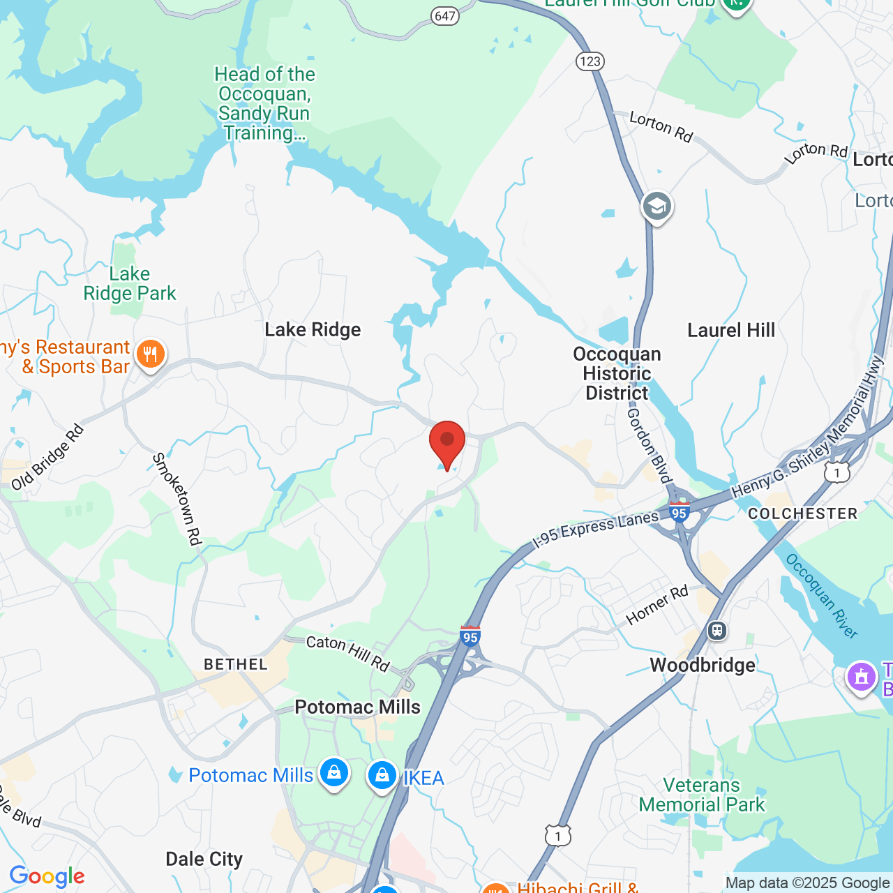 Google map image of our location in 13000 Harbor Drive Woodbridge, VA